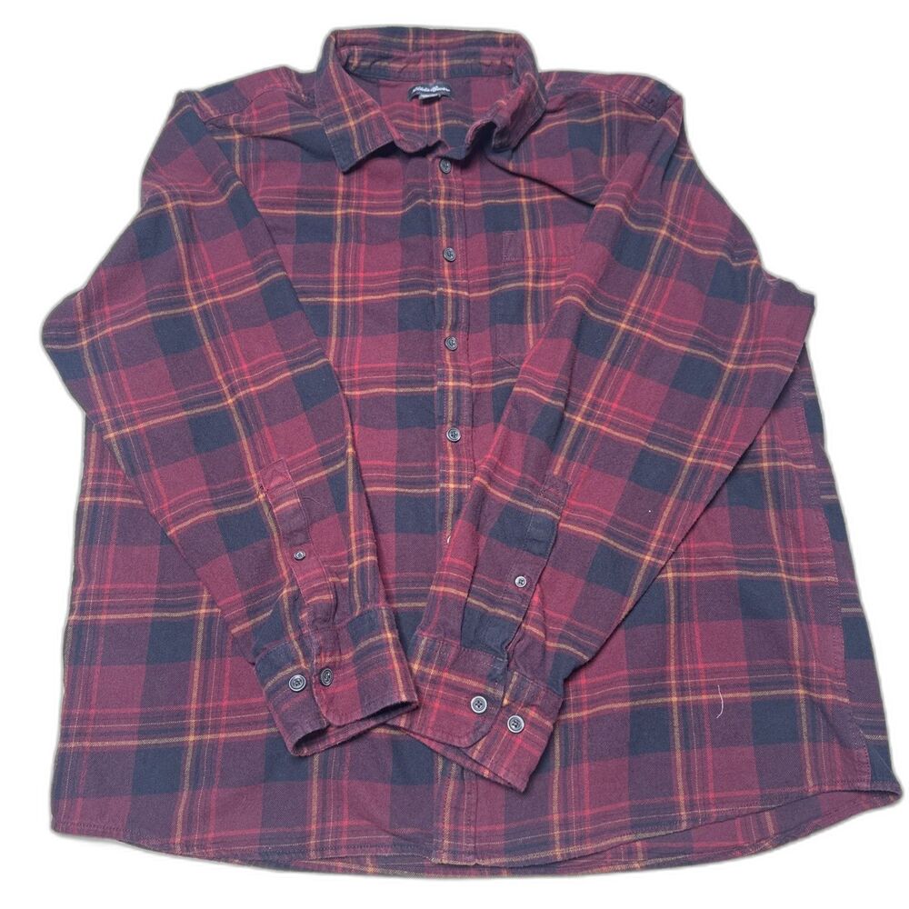 Eddie Bauer Men's XXL Classic Fit Cotton Flannel Plaid Button Down Long Sleeve